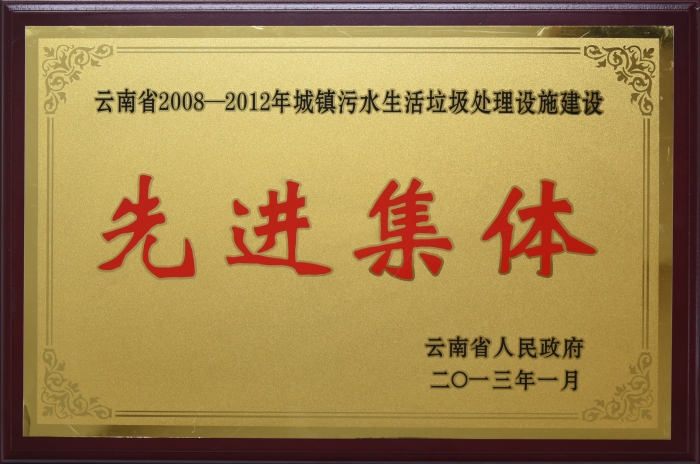 2008——2012 城鎮污水(shuǐ)處理先進集體(tǐ)